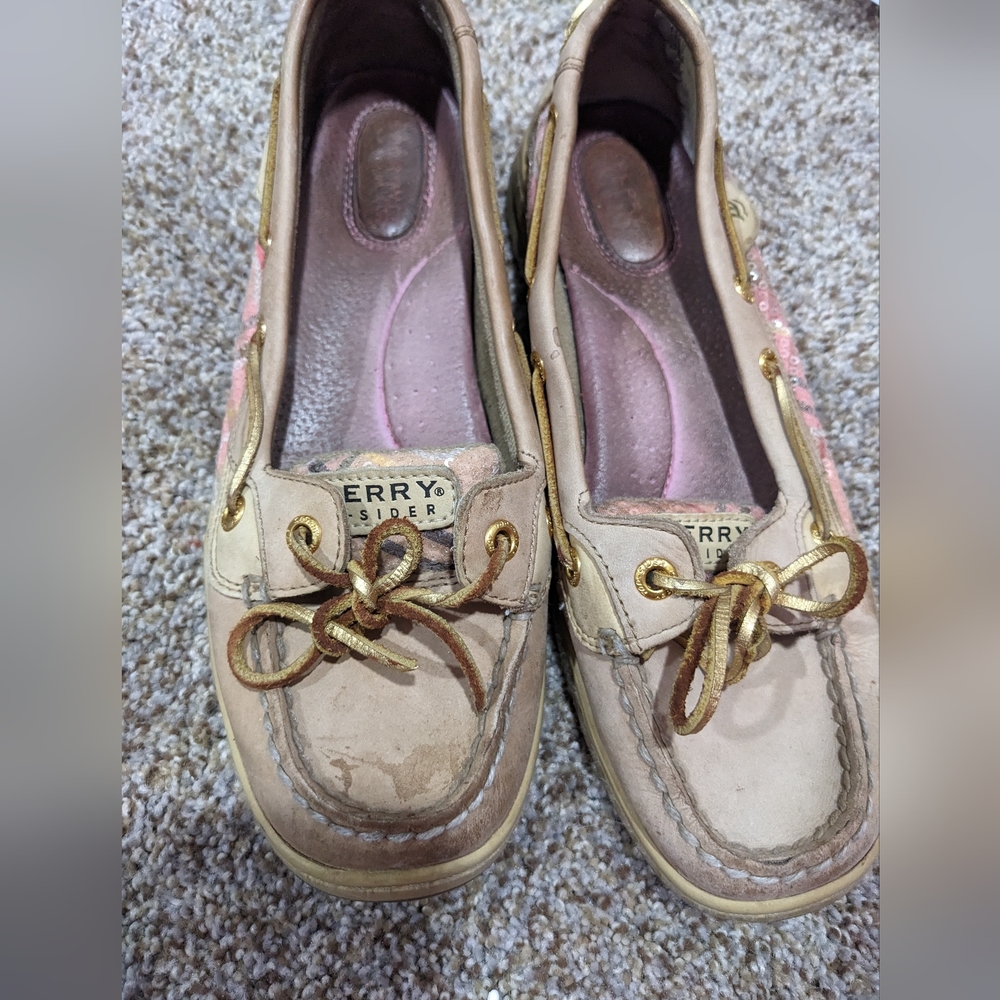 Sperry topsider pink plaid women's size 7 1/2